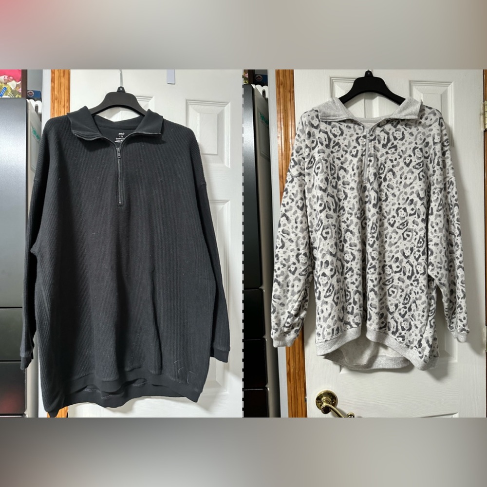Aerie black and grey cheetah pullover (one black one grey cheetah)